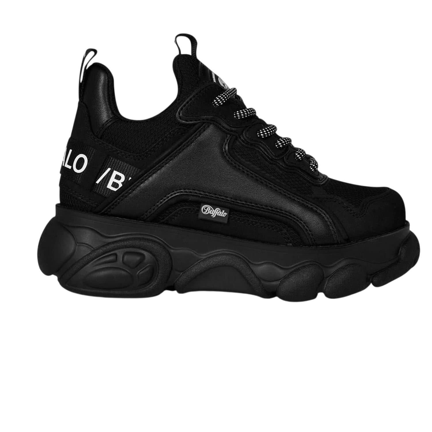Buffalo Buffalo Men's Cld Chai Chunky Leather Trainers in Black