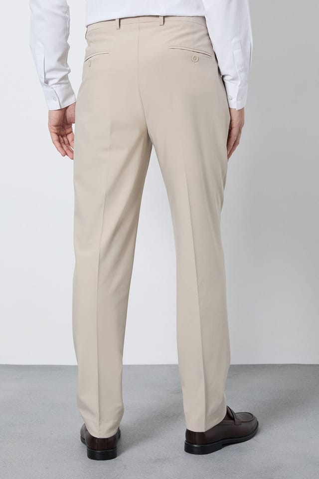 Burton Burton Men's Beige Slim Fit Smart Trousers - 3