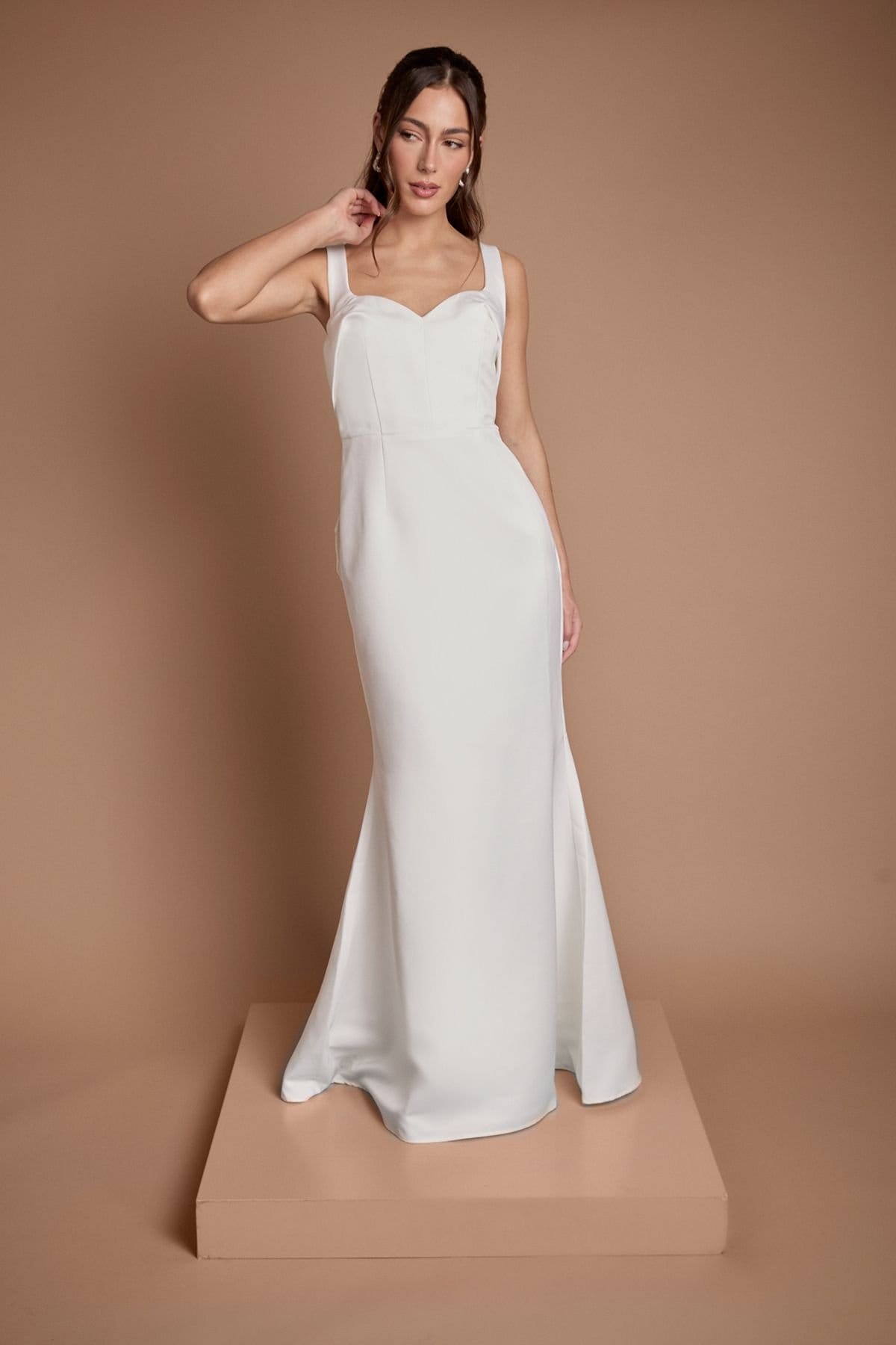 Coast Coast Women's Strappy Bow Back Fish Tail Wedding Dress in Ivory - 4