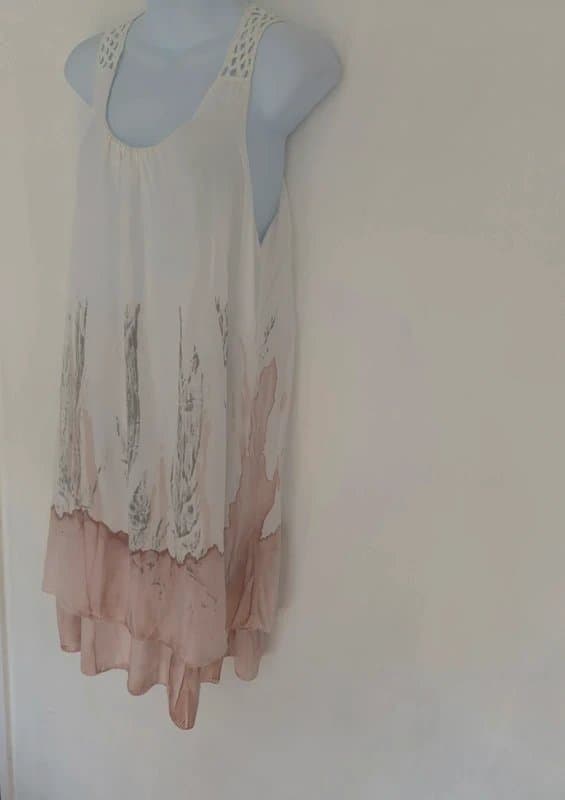 Sandra Fellini Sandra Fellini made in Italy boho crochet back tiered dress size S small