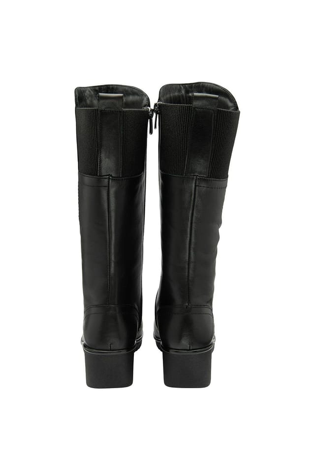 Lotus Lotus Women's 'Fitzgerald' Leather Wedge Mid-Calf Boots in Black - 3