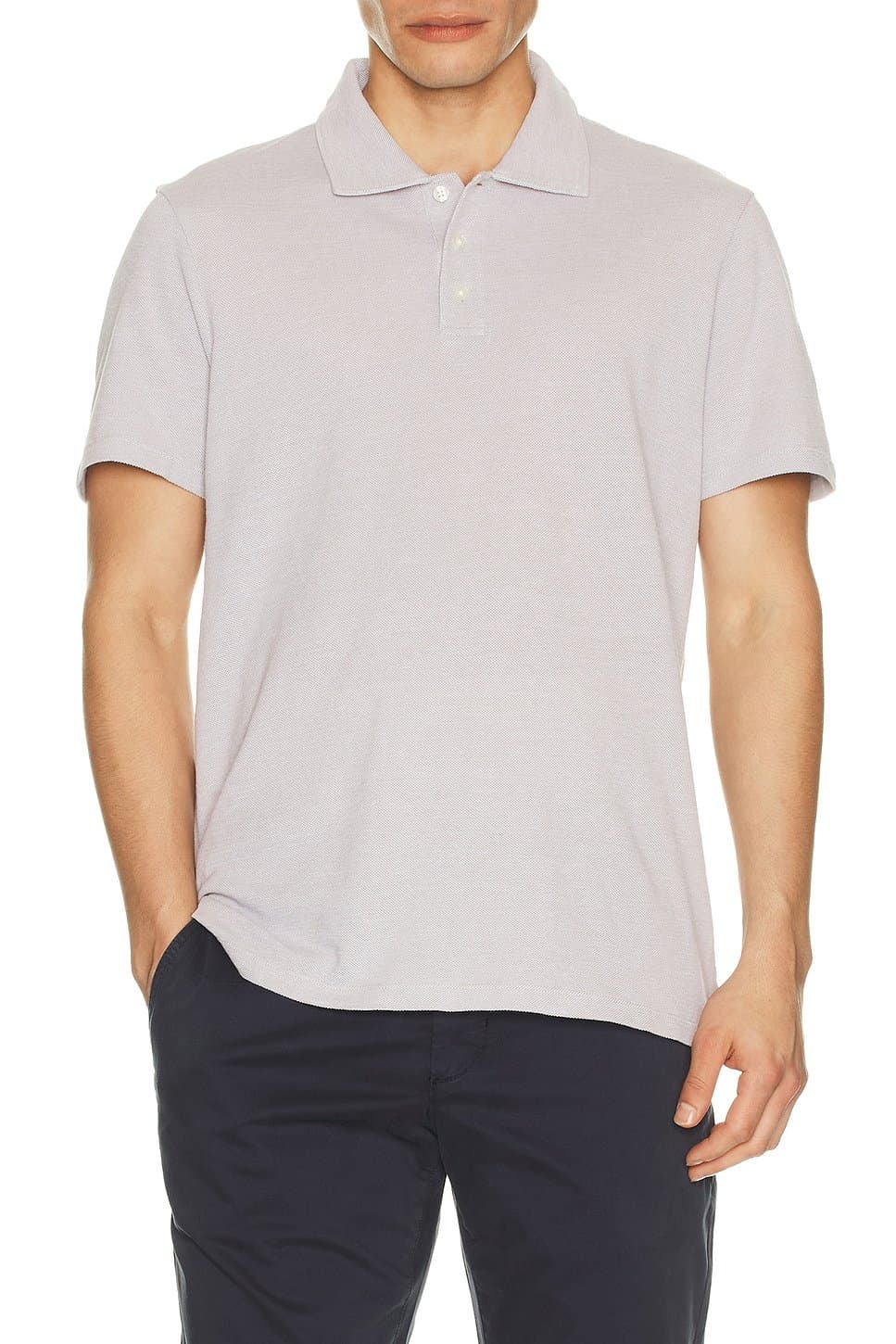 revolve Revolve Demille Polo Shirt in Light Grey Combo