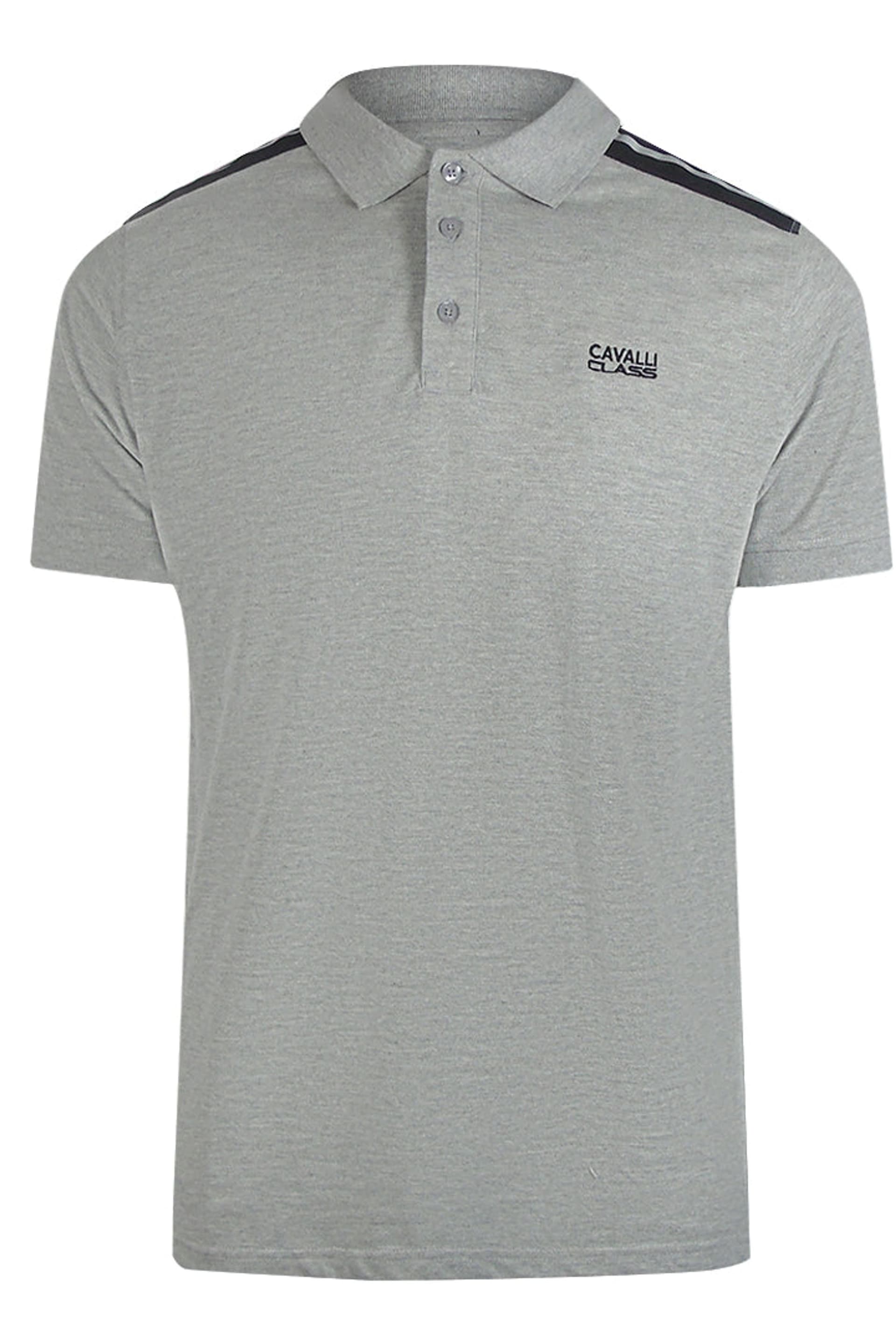 Cavalli Class Cavalli Class Men's Short Sleeve Polo Shirt in Silver