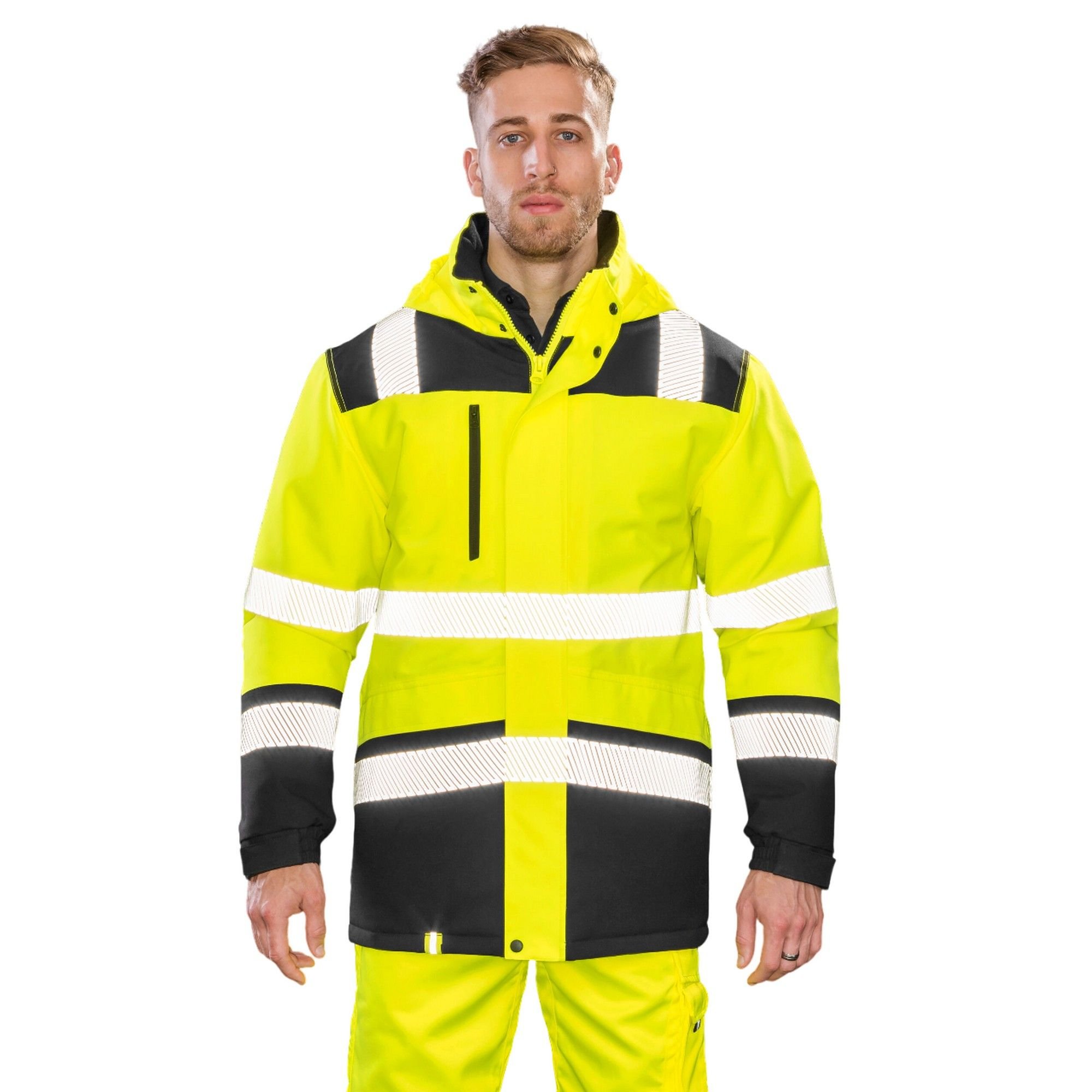 SAFE-GUARD by Result SAFE-GUARD by Result Men's Printable Safety Soft Shell Jacket in Yellow - 4