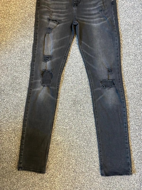 New Look Men Black Skinny Stretch Ripped Jeans W32 L31