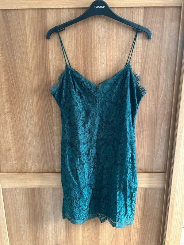 Topshop Topshop green lace dress