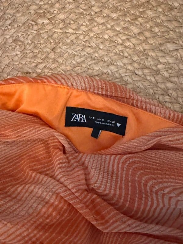 Zara Zara Tulle Bustier Draped Dress - orange - 1