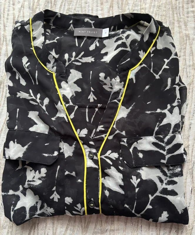 Mint Velvet Mint Velvet Blouse -18 🌺 Monochrome Black White