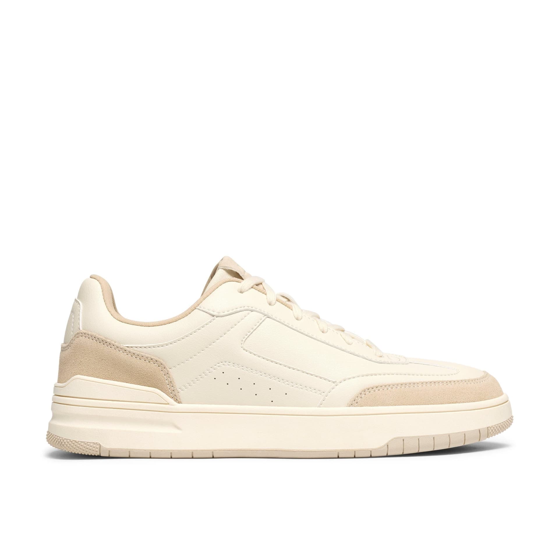 Clarks Clarks Men's Dursdon Tie Off-White Trainers, Lace Up in White