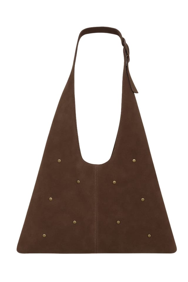 Barneys Originals Barneys Originals Women's Real Suede Shoulder Bag With Studs in Brown - 2