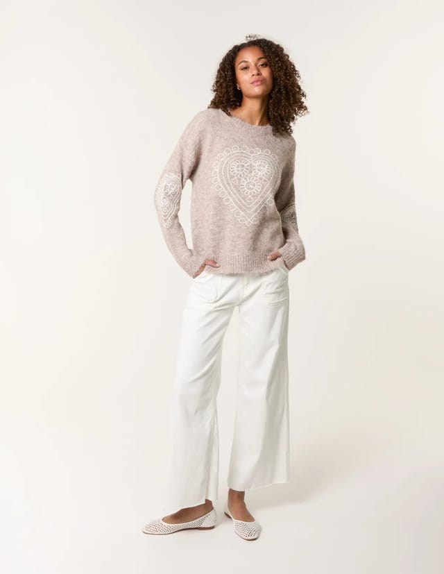 Blue Vanilla Jumper With Embroidered Heart - 3