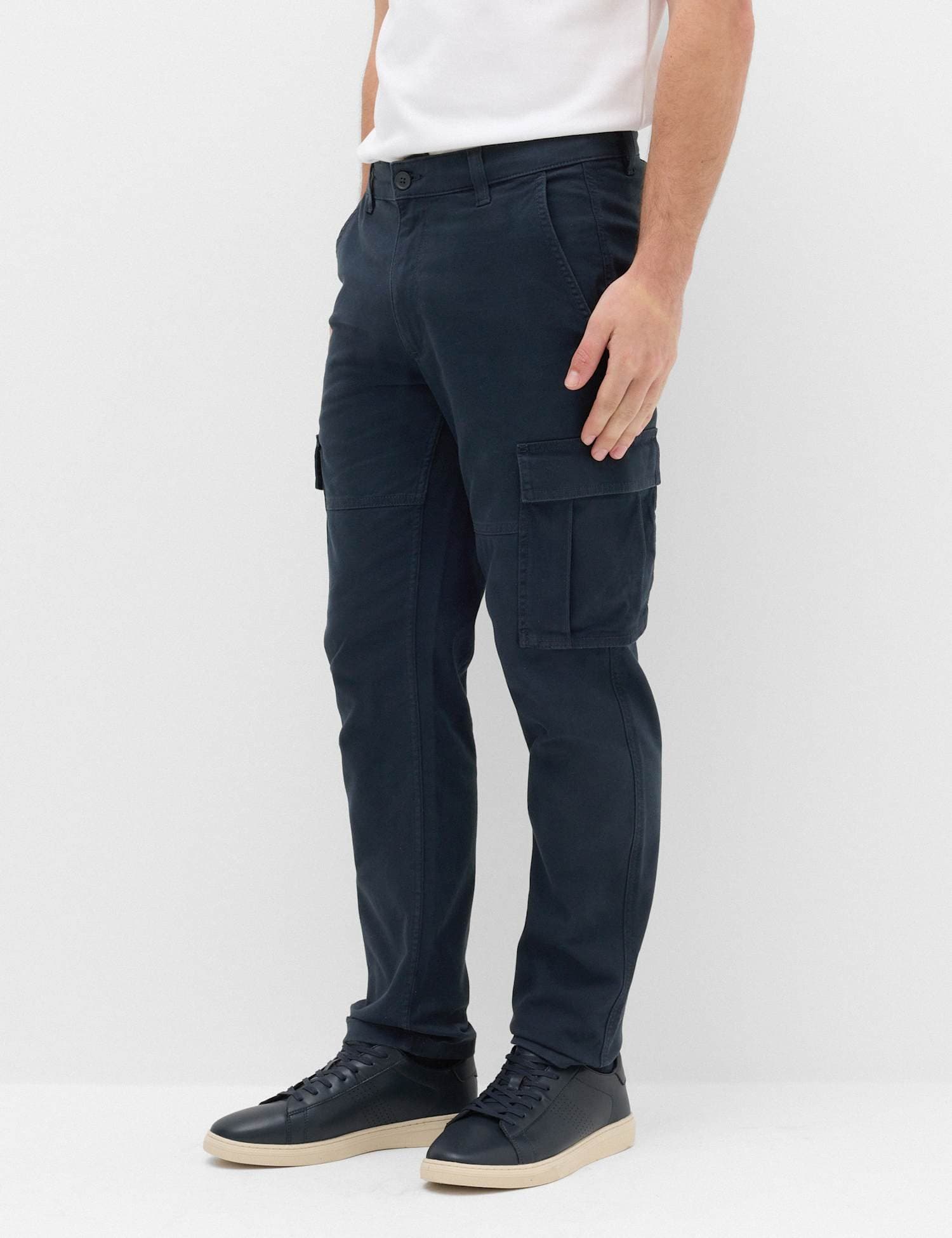 Marks & Spencer M&S Straight Fit Cargo Trousers Navy