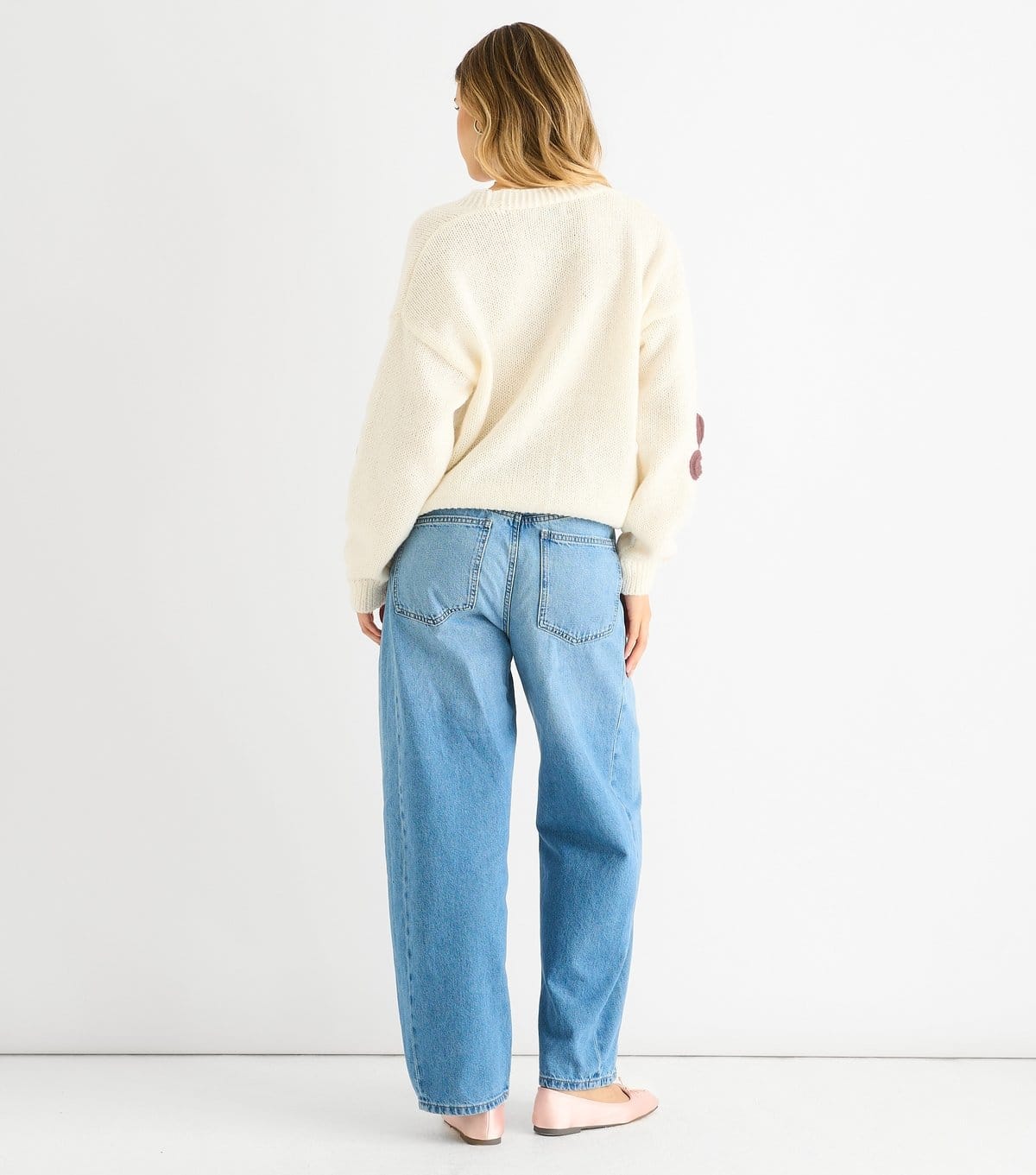 Gini London Women's Cream Floral Applique Cardigan Gini London New Look - 4