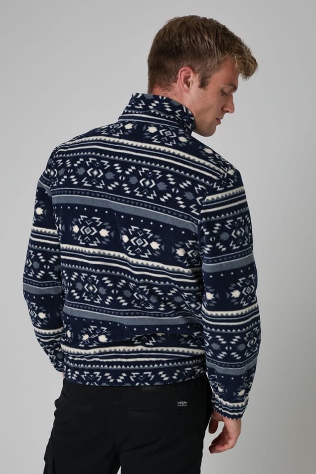 Nordam Nordam Men's Quarter Zip Funnel Neck Polar Fleece in Blue - 2