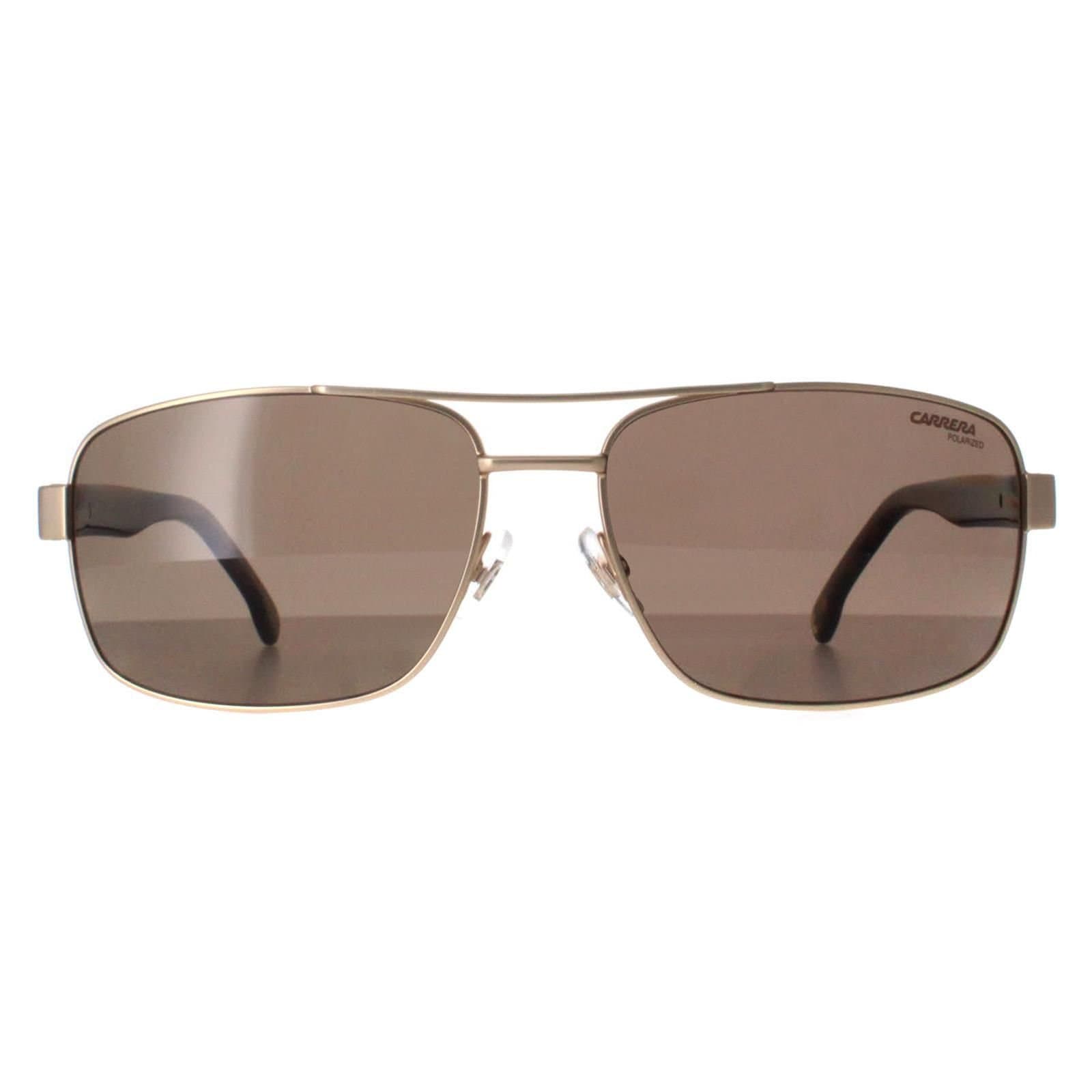 Carrera Carrera Men's Rectangle Gold with Havana Bronze Polarized 8063/S