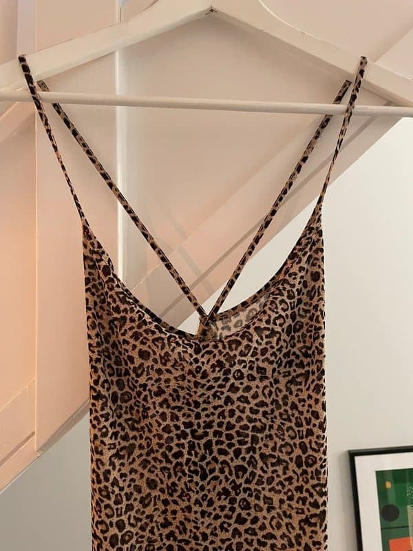 Never Fully Dressed Never Fully Dressed Leopard print sheer midi dress