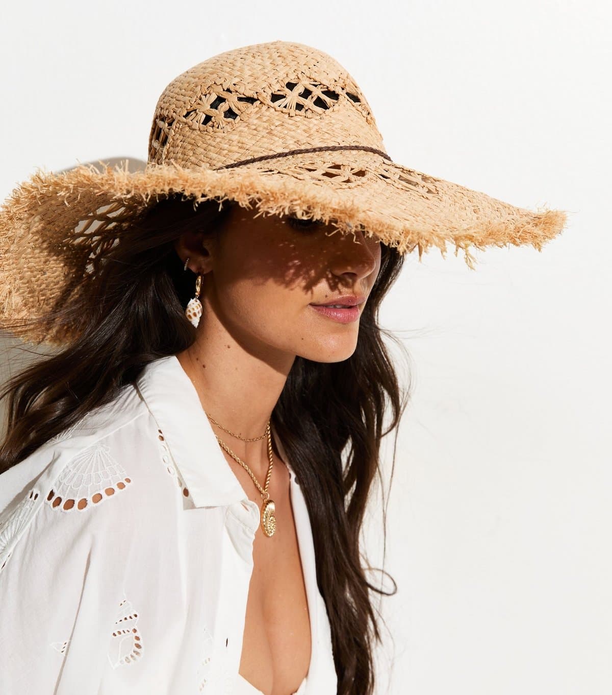 New Look New Look Stone Floppy Straw Hat