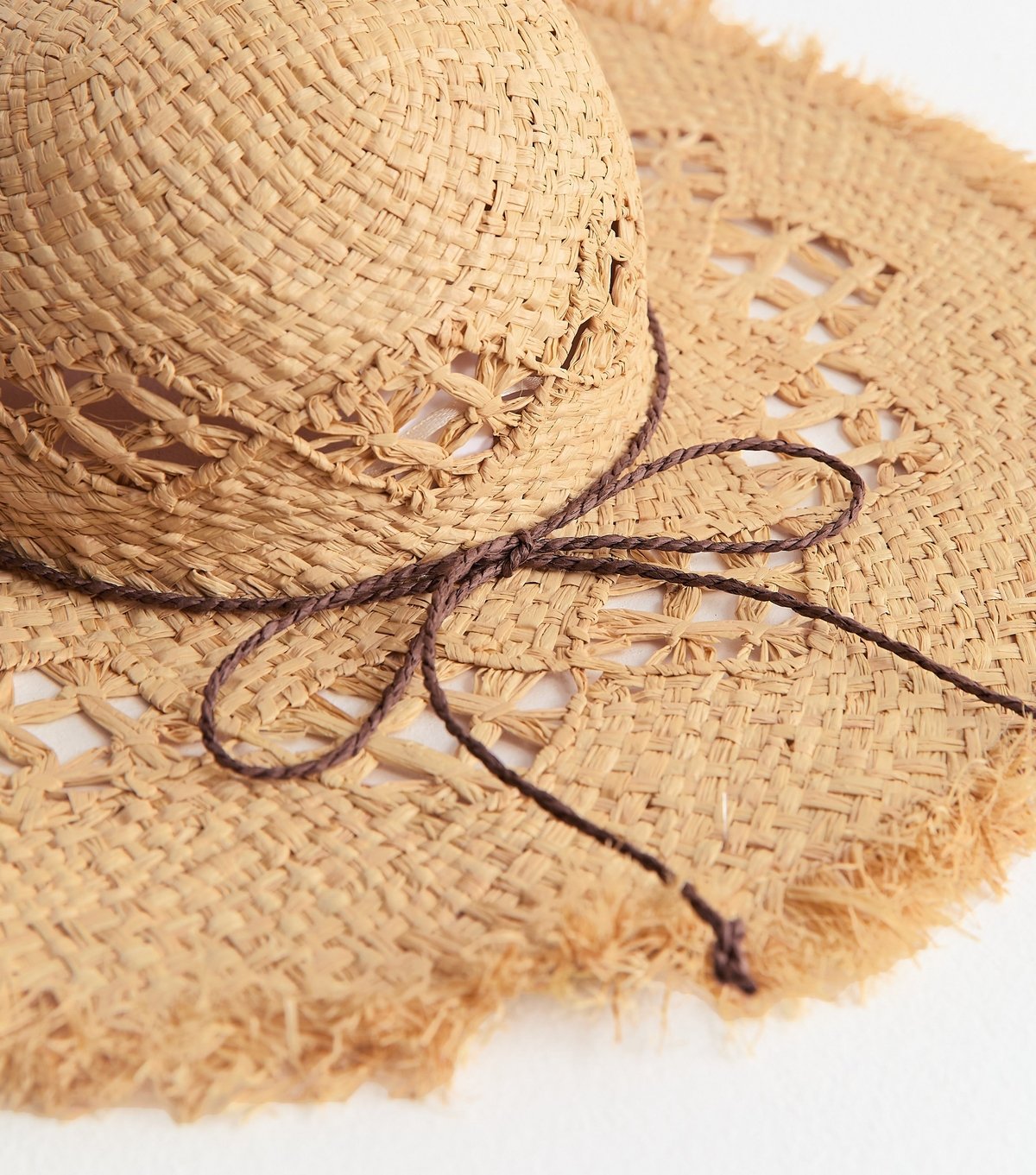 New Look Stone Frayed Floppy Straw Hat New Look - 3