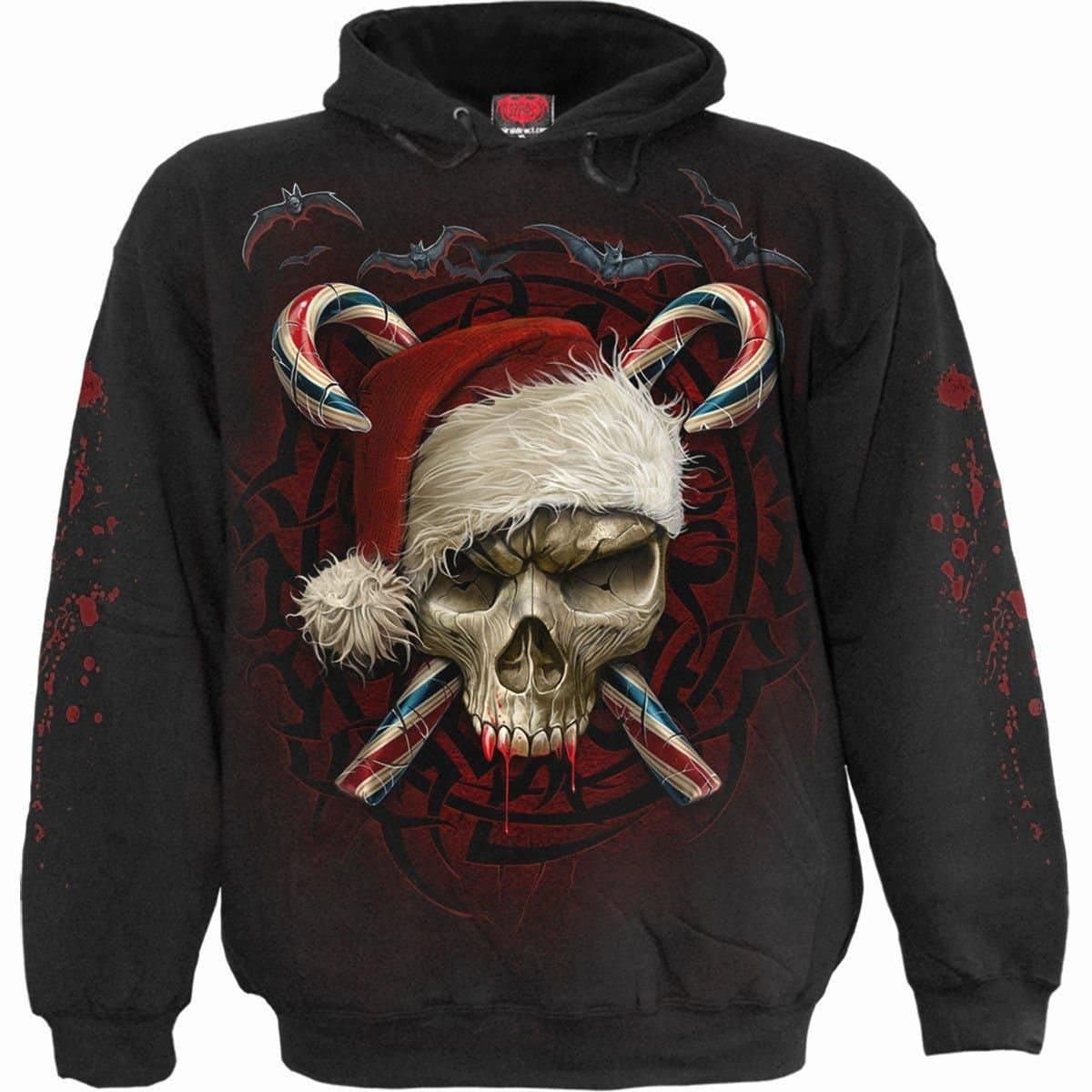 Spiral Spiral Men's CANDY CANE SANTA - Hoody Black