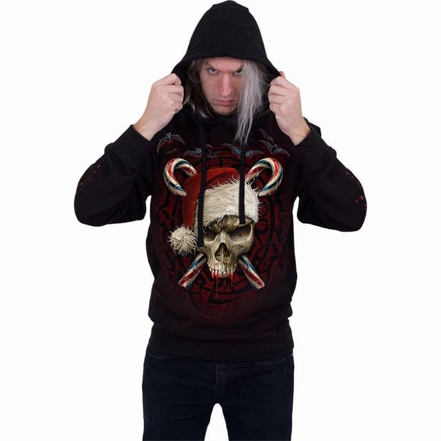 Spiral Spiral Men's CANDY CANE SANTA - Hoody Black - 3