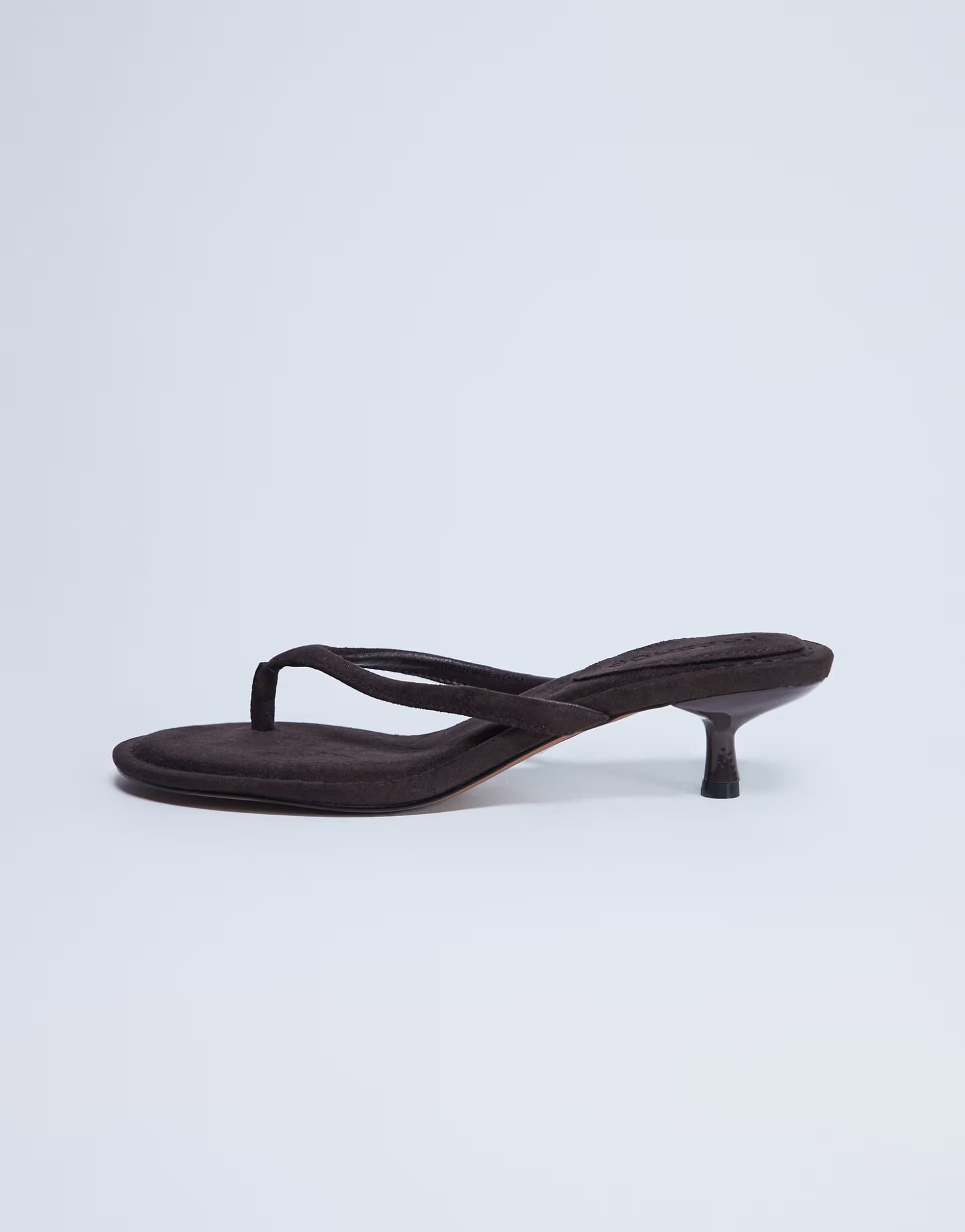 ASOS Topshop Axel toe thong mid heel sandal in brown