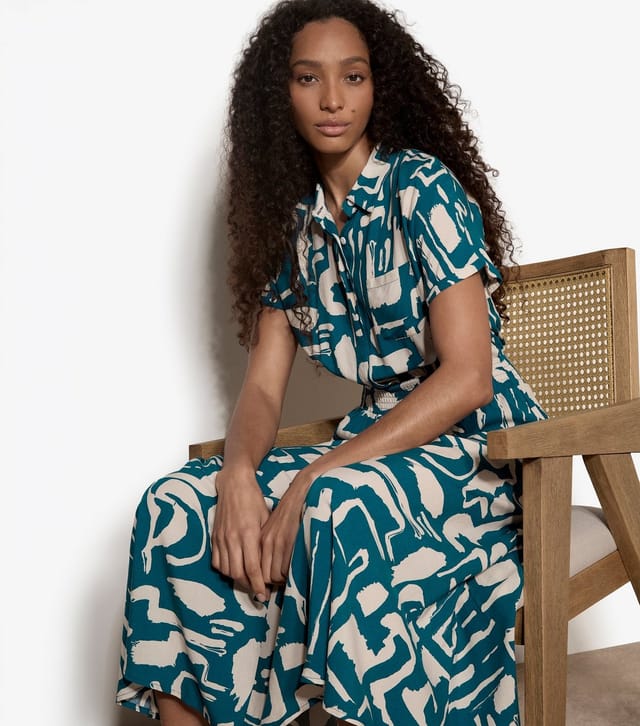 Apricot Women's Teal Grecian Geo Print Midi Dress Apricot New Look - 2