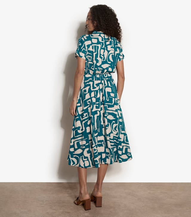 Apricot Women's Teal Grecian Geo Print Midi Dress Apricot New Look - 3