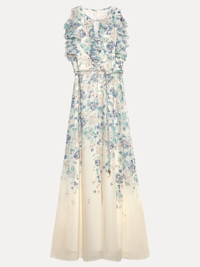 Phase Eight Phase Eight Women's Rachel Floral Ruffle Detail Maxi Dress in Off-White - 2