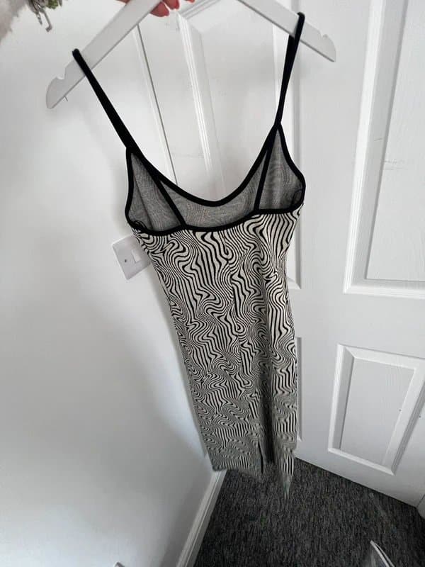 Bershka Bershka black and white pattern midi cami dress