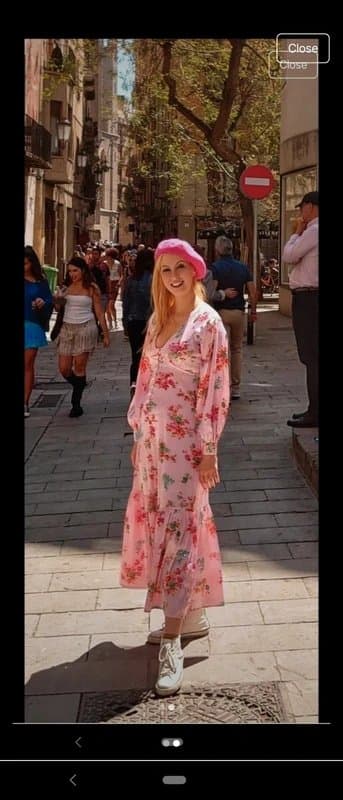 ASOS ASOS tea dress maxi silk like dress floral pattern 
Pink silk like maxi dress floral