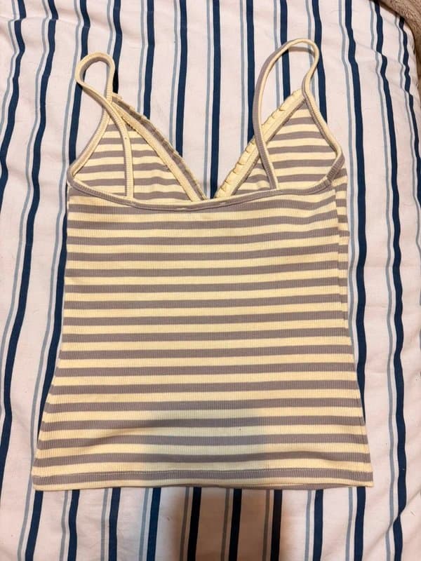Bershka Yellow and grey tank top