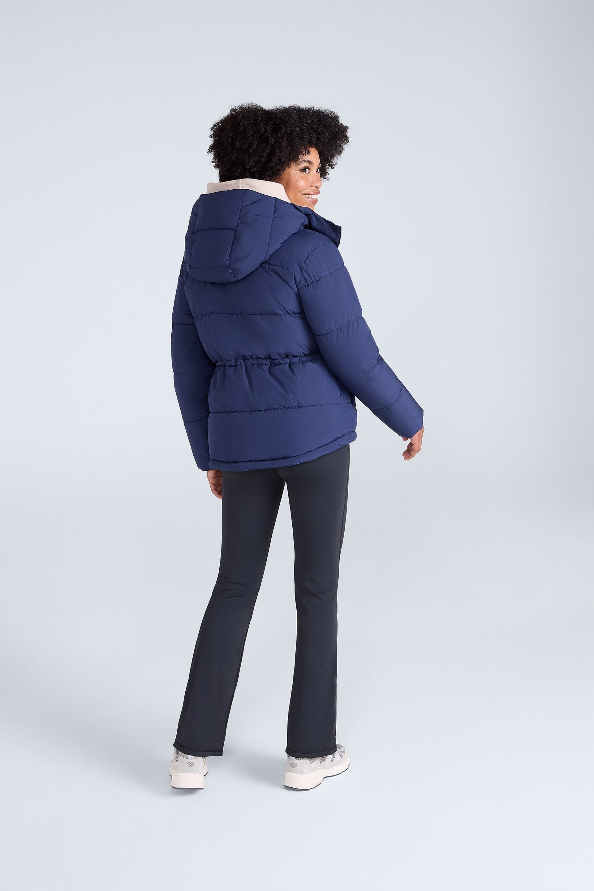 Animal Animal Women's 'Maeve' Warm Padded Water Resistant Insulated Hooded Puffer Jacket in Navy - 4