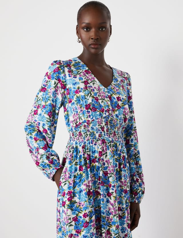 Finery London Finery London Women's Erina Blue Floral Midi Dress - 2