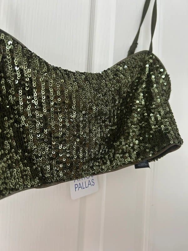 ASOS Design Green Sparkly Sequin Top