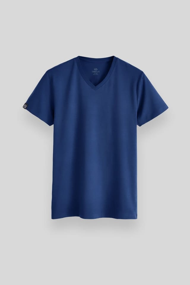 Tommy Life Tommy Life Men's V-Neck Short Sleeve T-Shirt in Cobalt - 3