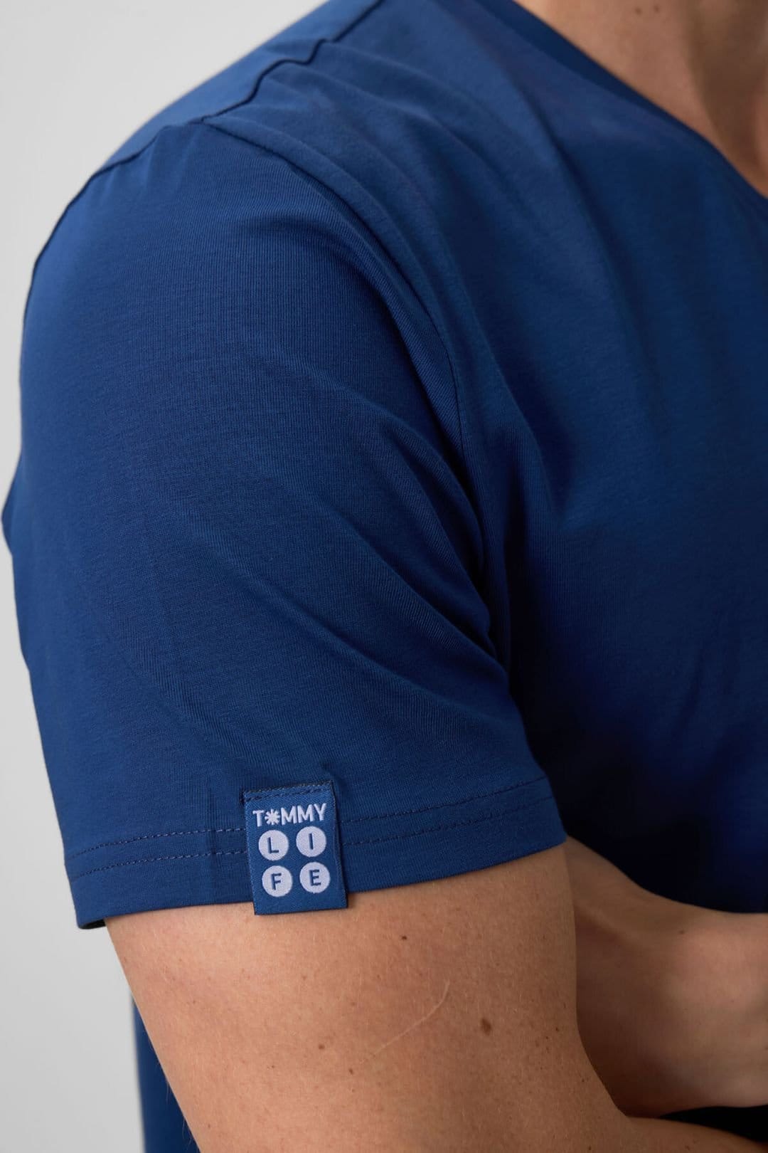 Tommy Life Tommy Life Men's V-Neck Short Sleeve T-Shirt in Cobalt - 4