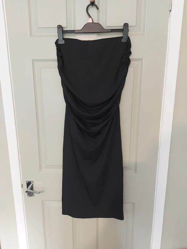 New Look Long black ruched skirt