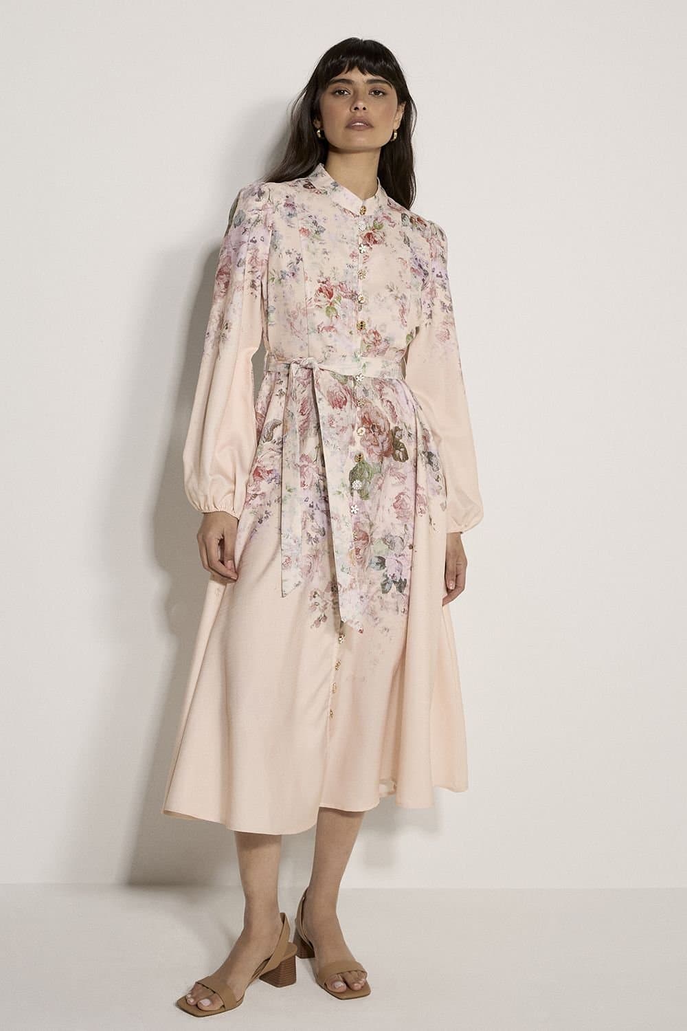 Apricot Apricot Women's Vintage Floral Midi Dress in Pink