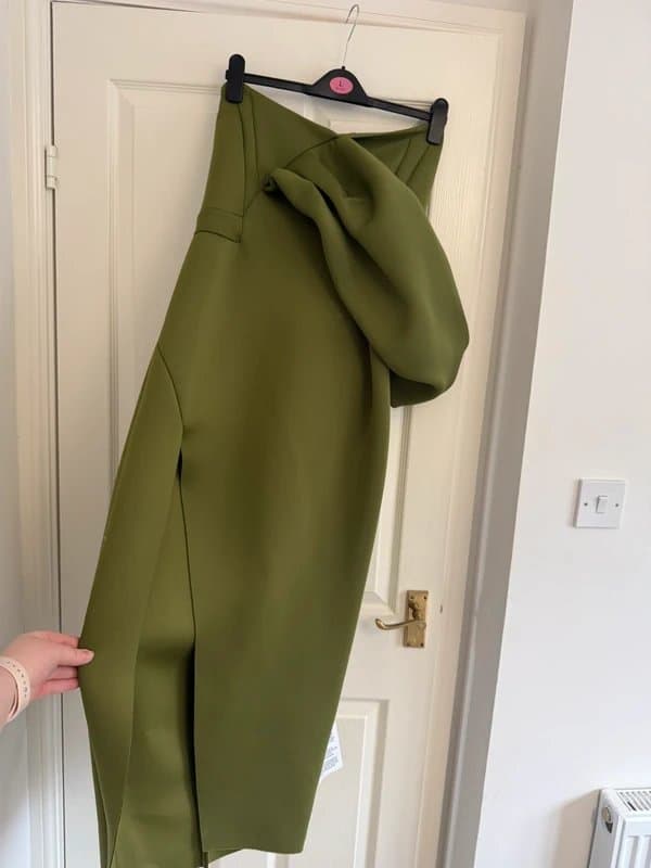 ASOS Asos Green Corset One Shoulder Dress