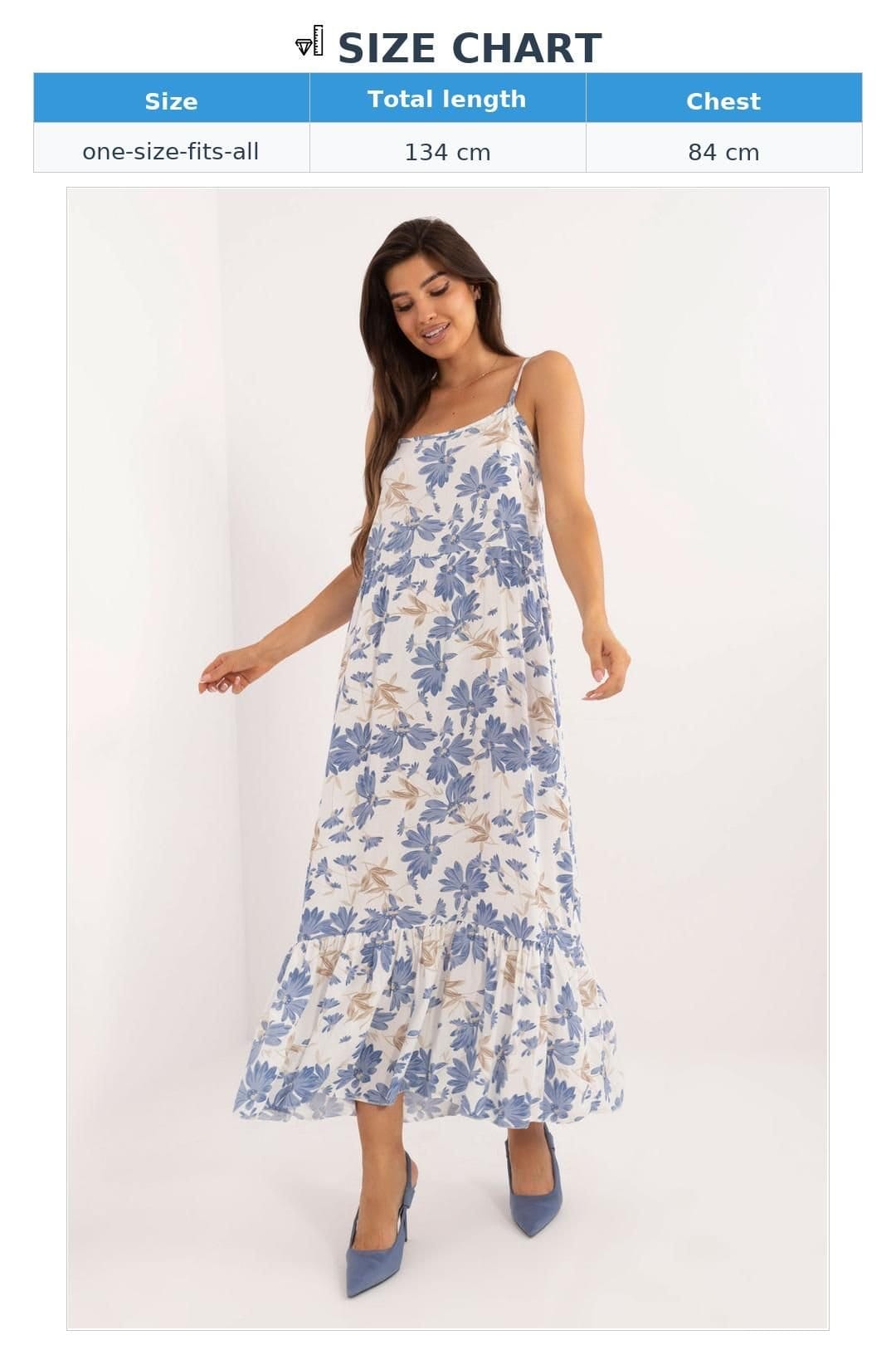 Love Lace Love Lace Women's Strapy Flared Midi Floral Viscose Dress in White - 4