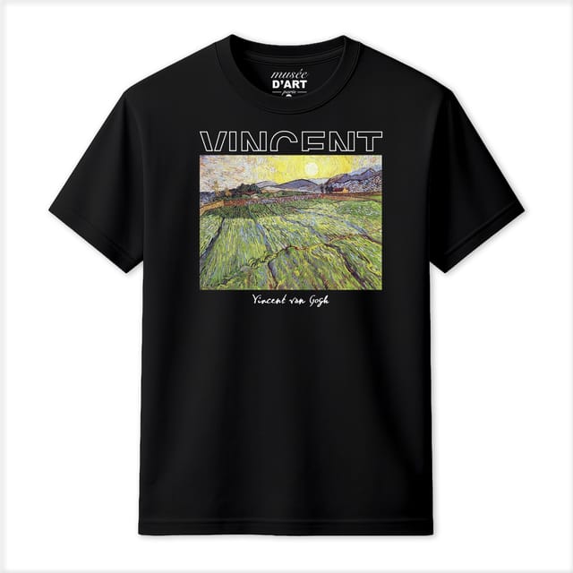 Musee DArt Musee D'Art Men's Vincent Van Gogh - Lavendar Fields with the Rising Sun T-Shirt in Black - 2