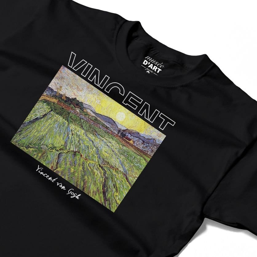 Musee DArt Musee D'Art Men's Vincent Van Gogh - Lavendar Fields with the Rising Sun T-Shirt in Black - 4