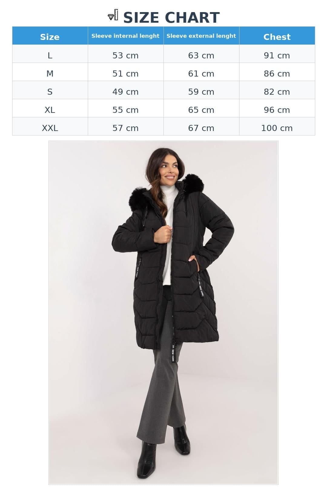 Love Lace Love Lace Women's Knee Length Detachable Hood Quilted Down Jacket in Black - 4
