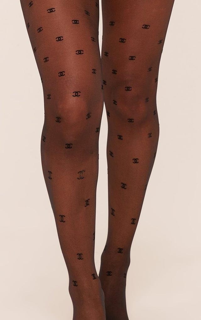 EGO Small Logo Detail Tights In Black, Women's Size UK One Size - 2
