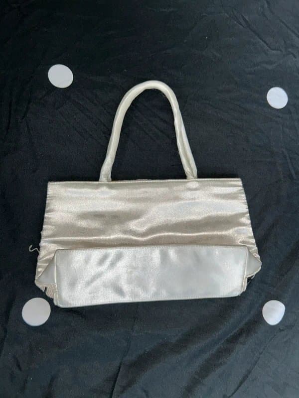 Boots Vintage White & Black Beaded Floral Mini Handbag
