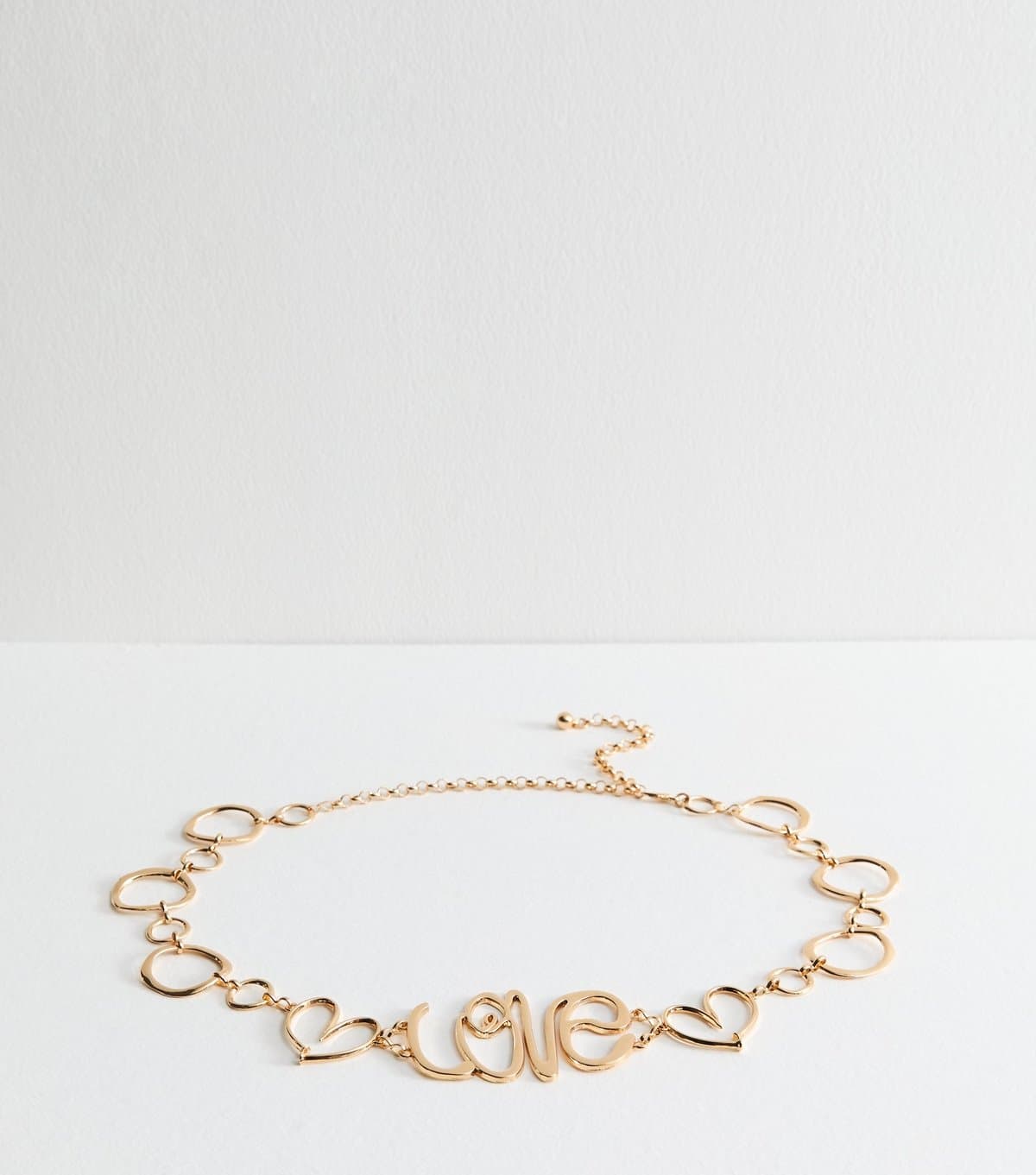 New Look Gold Tone Love Chain Belt New Look