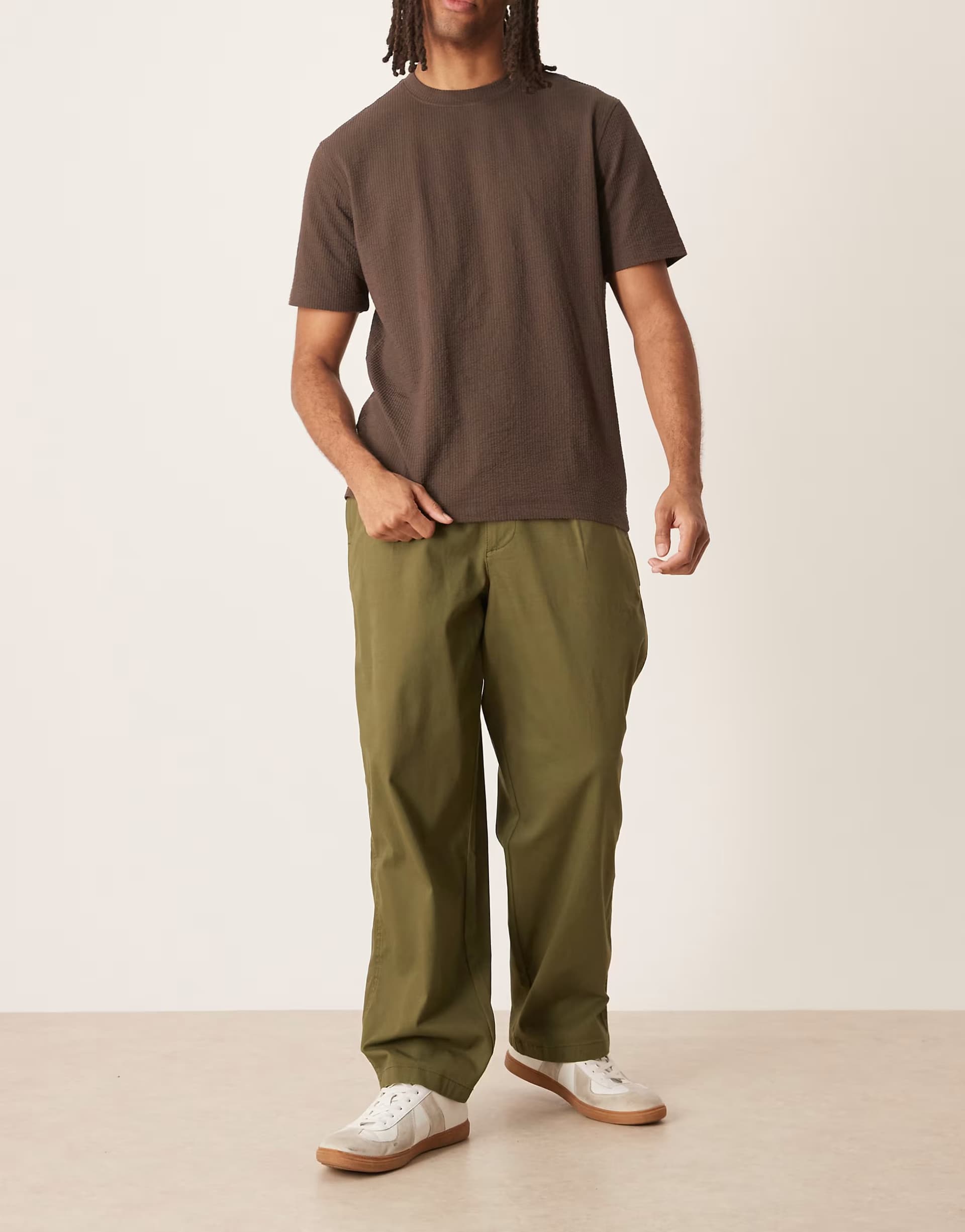 ASOS ASOS Loose Khaki Pleated Chinos