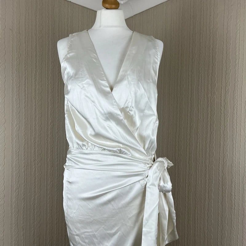 Never Fully Dressed Never Fully Dressed Vienna Sleeveless Wrap Dress Ivory Medium Wedding Occasion - 1