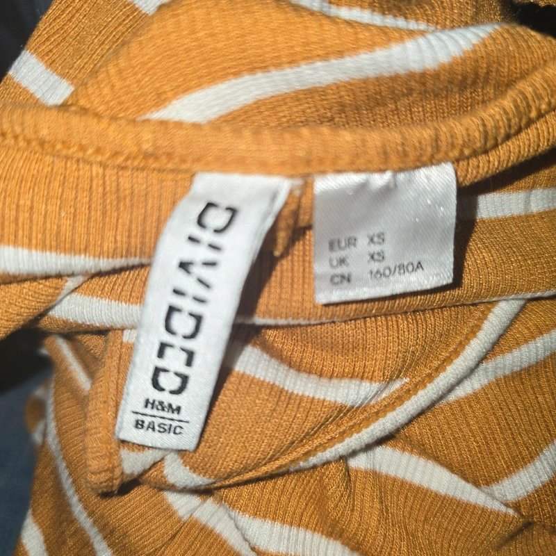 H&M H&M Divided Yellow & White Striped Bodycon Dress Size XS - 1