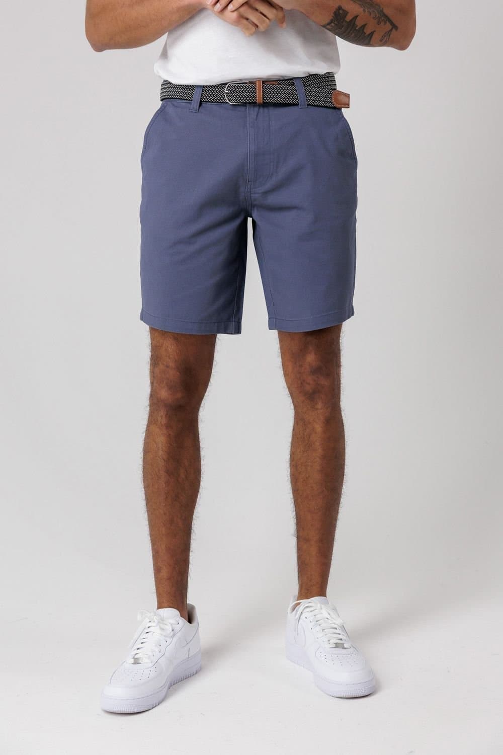 Tokyo Laundry Tokyo Laundry Men's Cotton Twill Peached Shorts in Mid Blue
